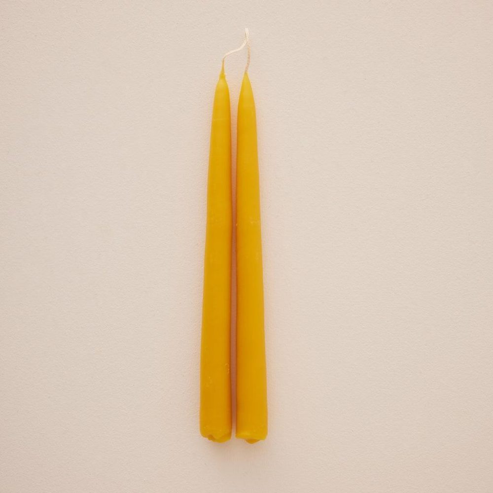 Candles + Home Scents | Tall Tapers Candles – set of 2 Yellow Candles + Home Scents Candles + Home Scents