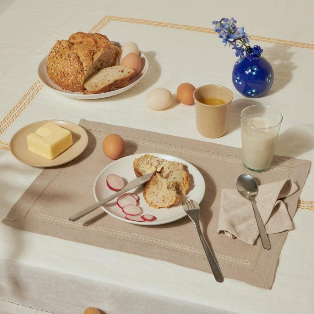 Tabletop + Accessories | Shashiko Linen Placemats, set of 2 Dining Tabletop + Accessories